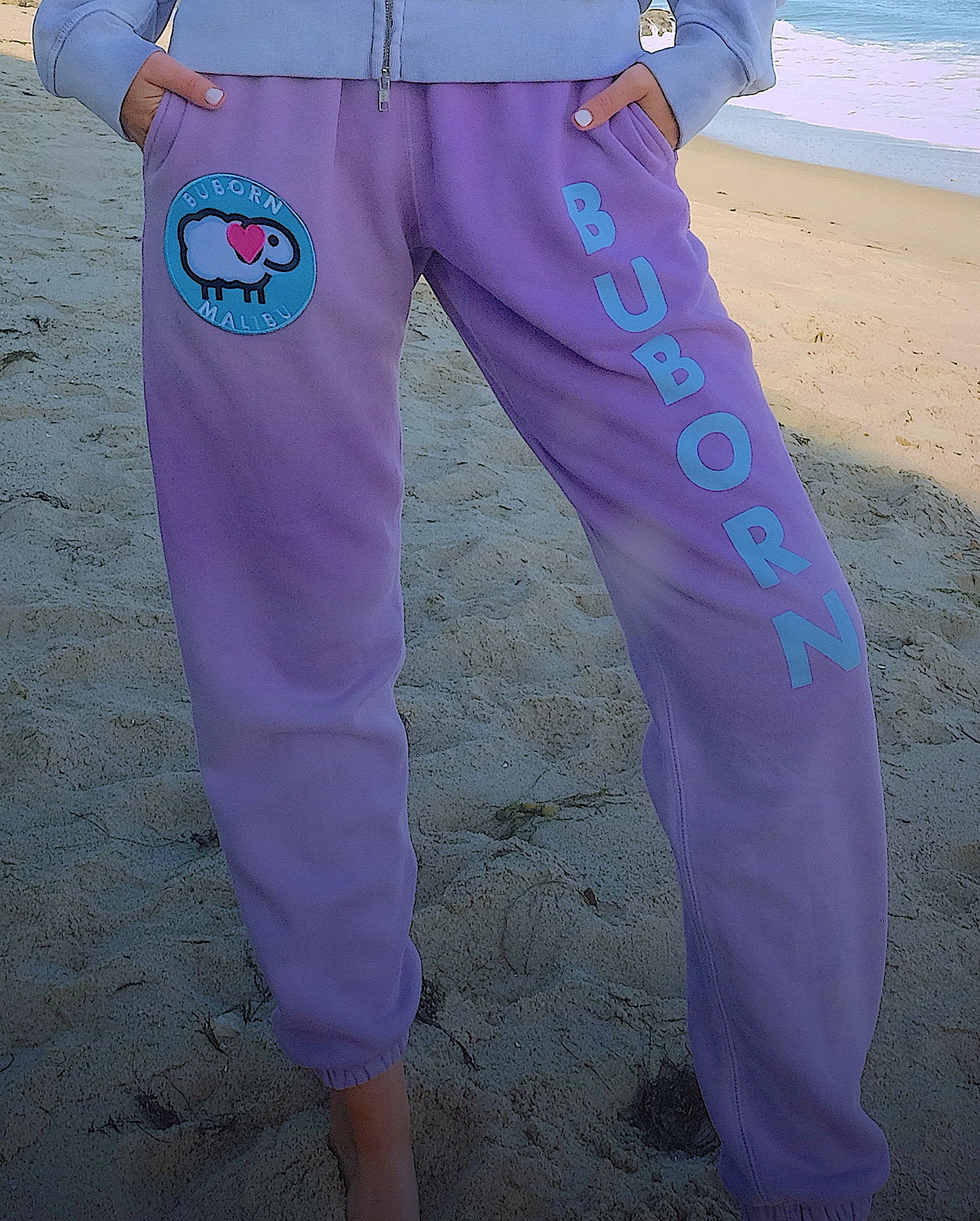 Love Patch Sweatpants in Amethyst